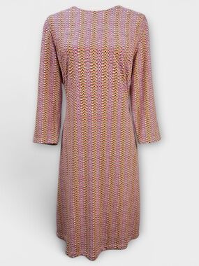 J McLaughlin Chevron Shift Dress Stretch Knit Catalina Cloth XL Resort Vacation